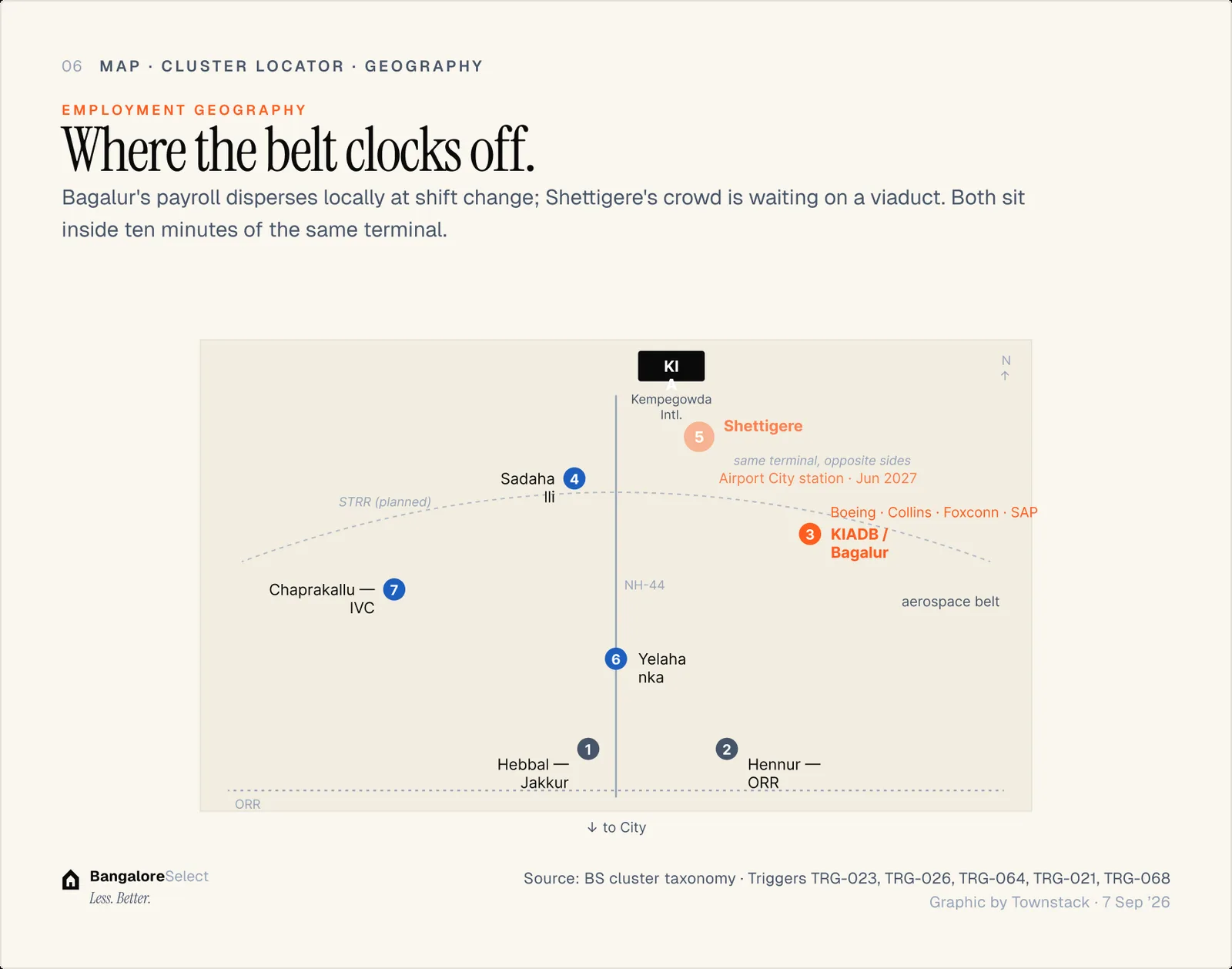 EMPLOYMENT GEOGRAPHY: Where the belt clocks off.